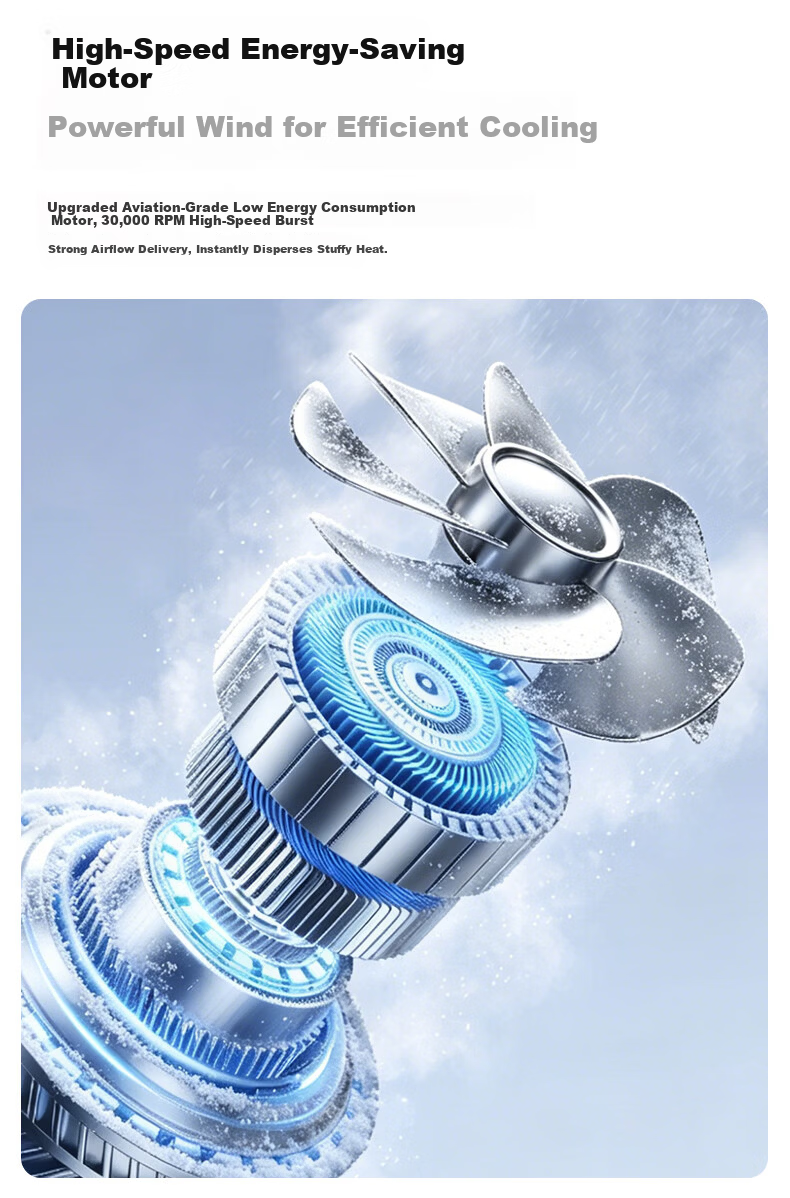 PolarBees Arctic Bee Portable Mini Fan Waist Hanging Handheld Neck Hanging Clip Desktop USB Rechargeable High-Speed Ultra-Quiet Cooling Fan with Long Battery Life 12