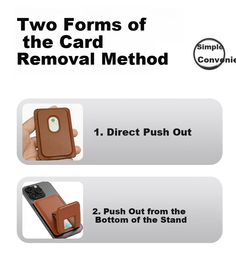 Zitai Card Holder Phone Stand Tablet Stand MagSafe Magnetic Card Holder Phone Case 2-in-1 Card Sleeve Back Sticker Transit Metro Card Compatible with Apple iPhone 17/16/15/13 Brown 10