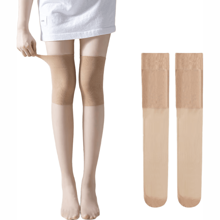 Langsha Knee-High Stockings for Women, Air Conditioning Room Knee Protection, Calf Warmer, Thin Summer Patchwork Stockings, 3 Pairs