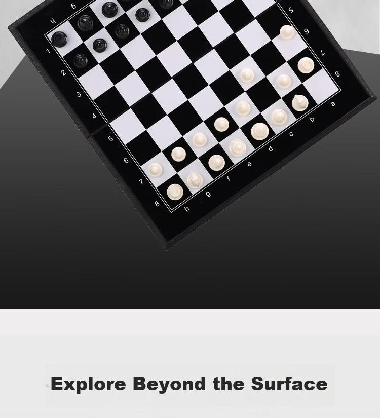 Yingba International Chess Set with Black And White Magnetic Pieces, Foldable, Portable, for Training And Teaching, Magnetic Chess Stones And Board, Camping CS25 4