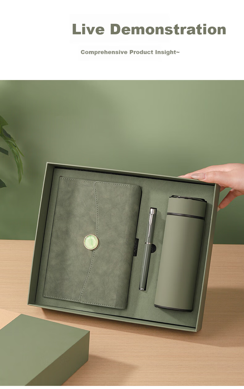 Wen'ao A5 Business Leather Notebook High-Quality Diary Gift School Supplies Work Meeting Stationery Gift Box Set 10