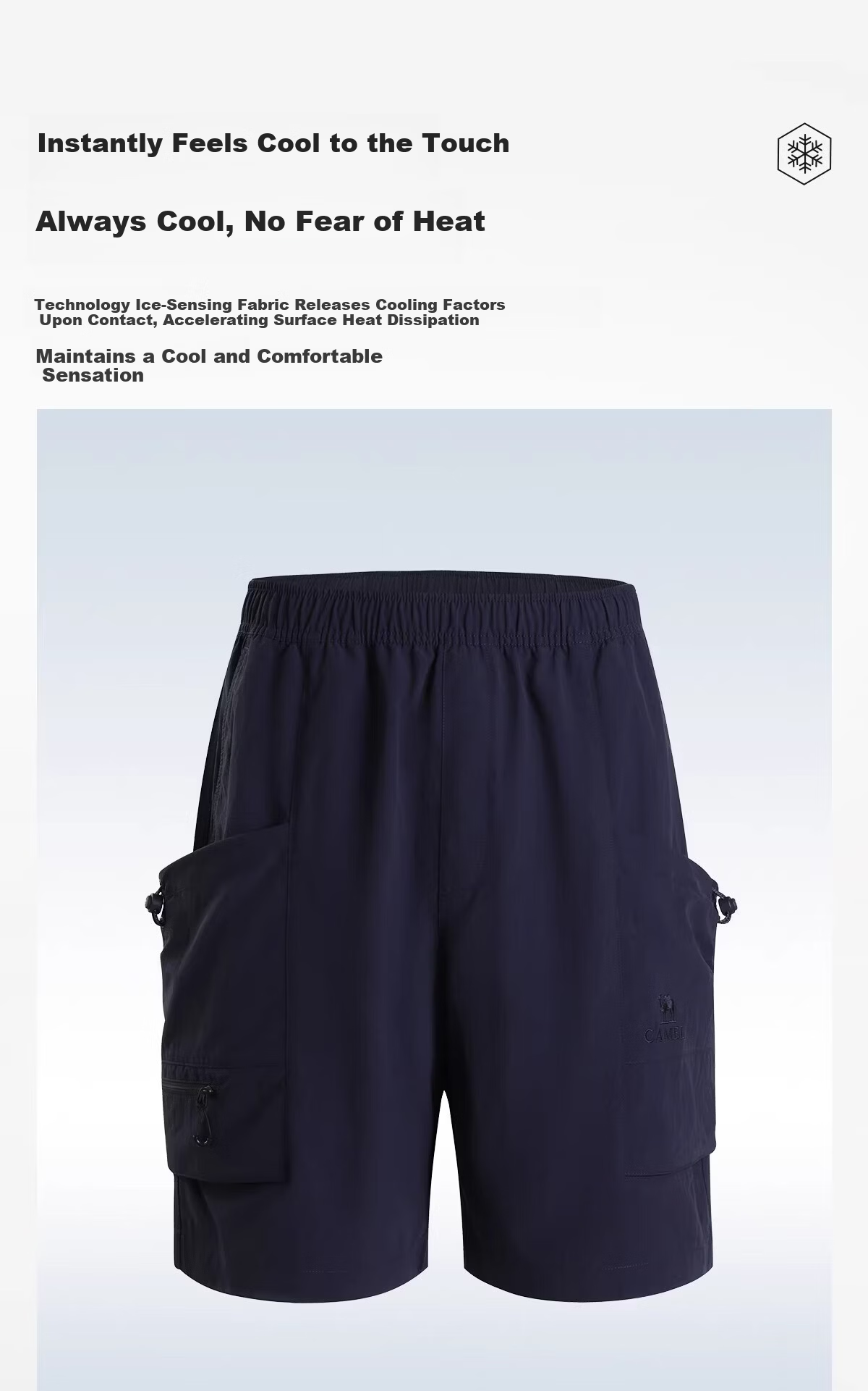 CAMEL Men's Outdoor Quick-Dry Shorts 2026 Spring Summer Cooling Sun Protection Moisture-Wicking Durable Hiking Mountaineering Work Shorts 9132 4