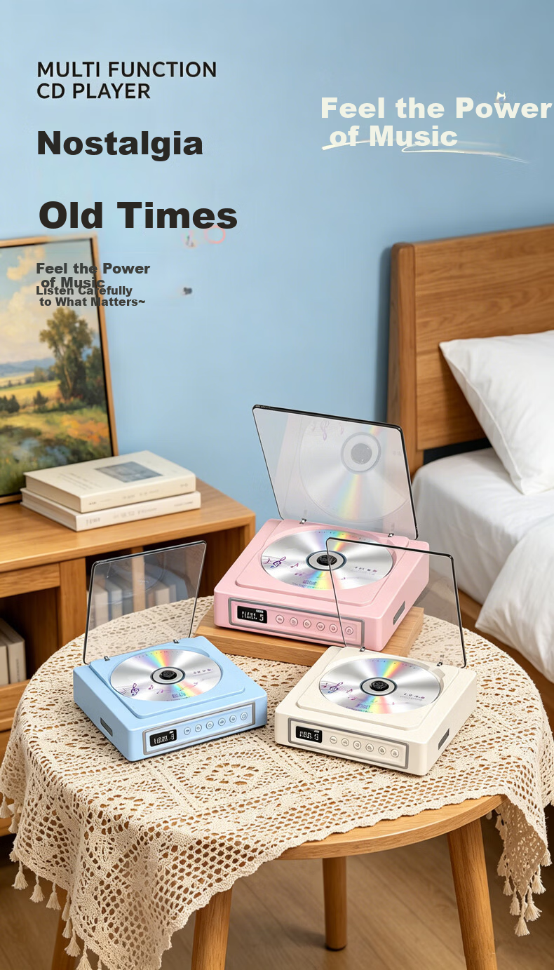 SAST CD Player All-In Music Player, Vintage Record Player, Audio Enthusiast Turntable, Fresh Blue 2888 1