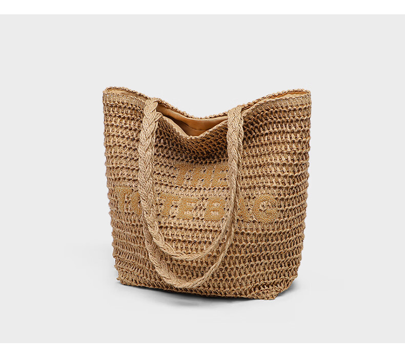 Love Sea Woven Bag Women's Straw Beach Large Capacity Tote Fashion Birthday Gift Premium Feel for Girlfriend Wife 18