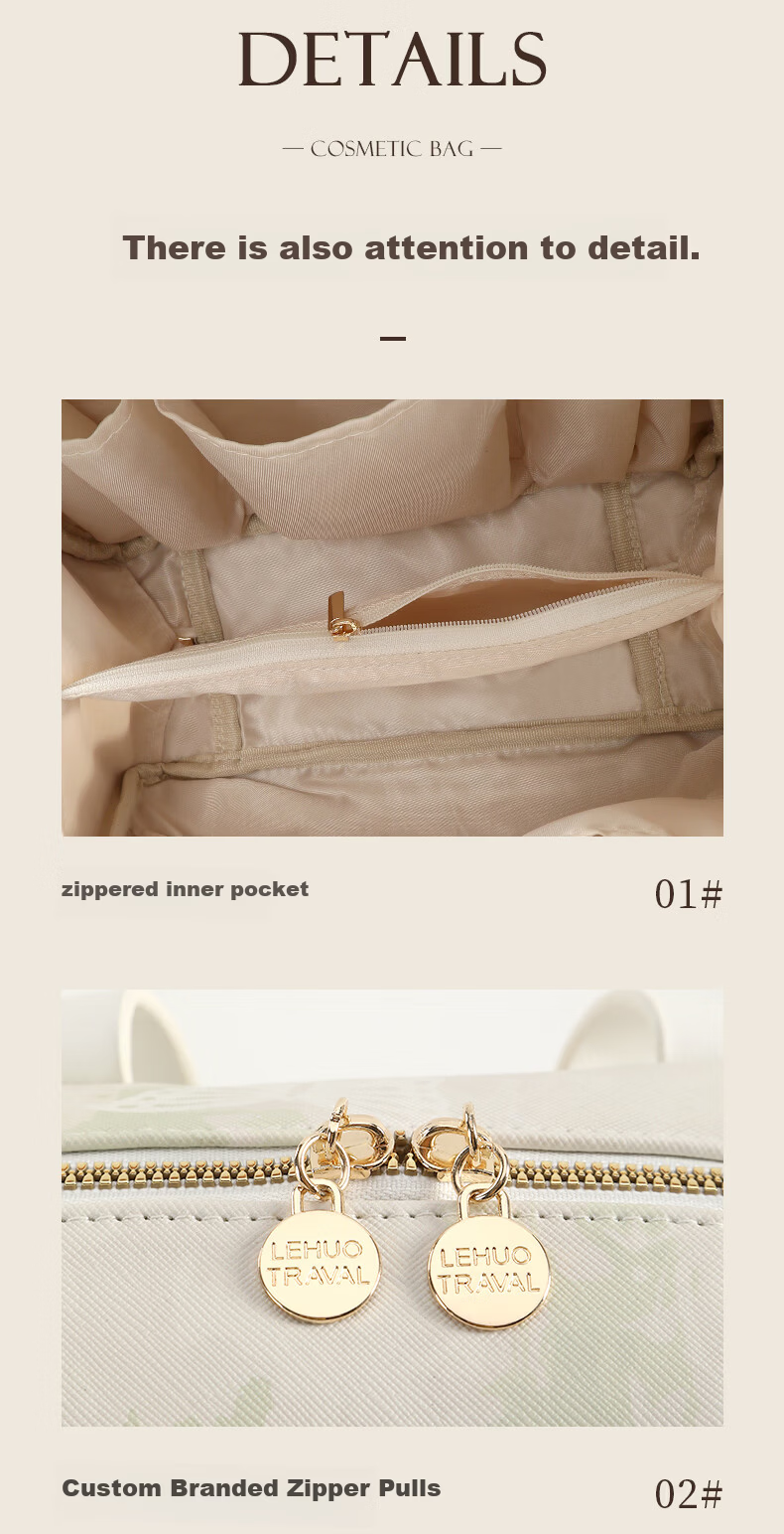 LOHO Travel Makeup Bag Portable Women's 2026 New High-Value Large Capacity Toiletry Skincare Storage Pouch Box Bag 16
