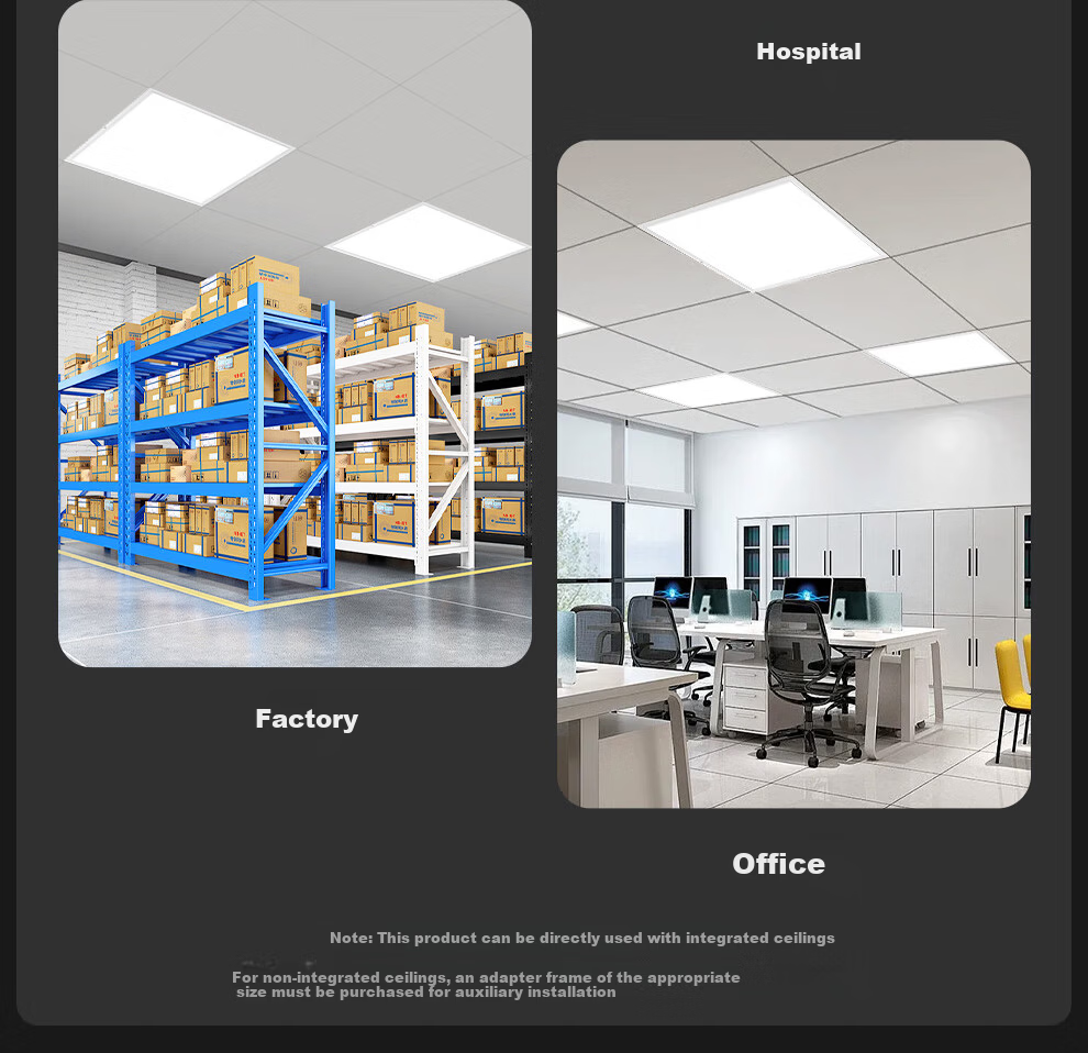 NVC Kitchen Light Aluminum Buckle Plate Integrated Ceiling High Power Office Commercial Project 600x600 LED Panel Light 50W 11