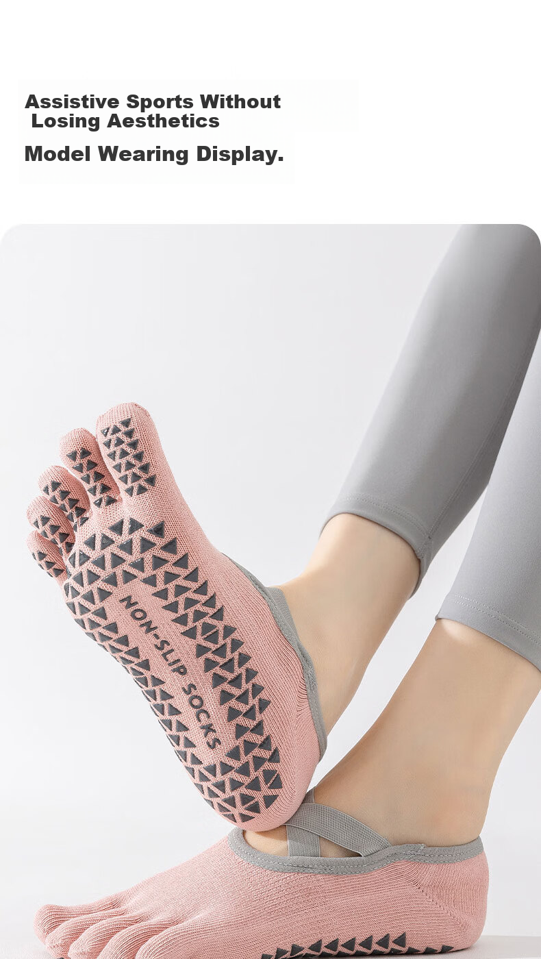 Free Style Five-Toe Yoga Socks for Women Summer Thin Professional Non-Slip Toe Separation Indoor Sports Pilates Dance No-Show Socks 12