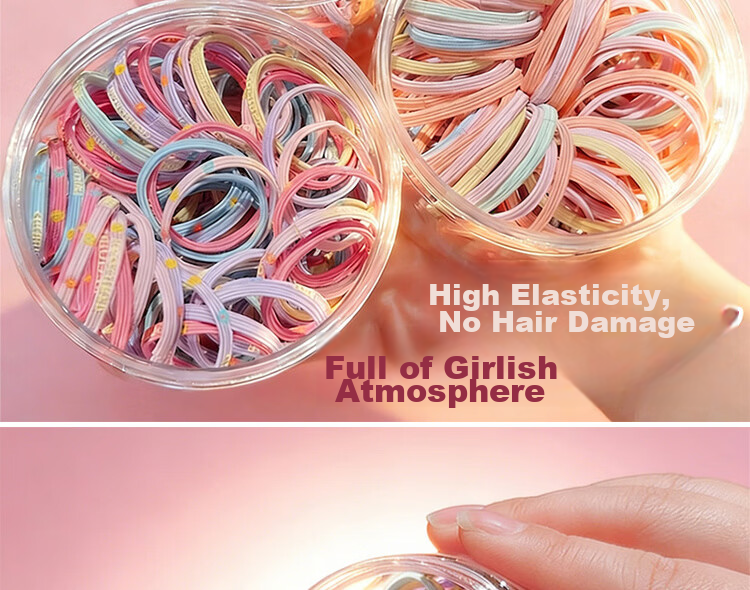 Princess Code Kids Hair Ties Girls Elastic Hair Bands High Elasticity No Hair Damage Hair Accessories for Students Baby Braided Hair Rope 2