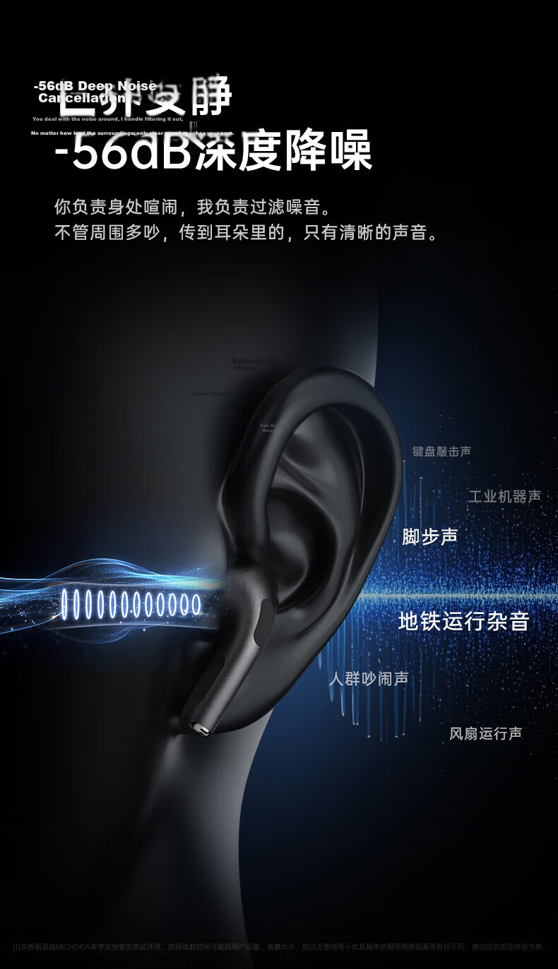 MICROKIA 2026 Latest Model - King Noise Cancelling Bluetooth In-Ear Earphones Deep Active Noise Cancelling Wireless Sports Earbuds Long Battery Life Compatible with Apple Xiaomi VIVO 9