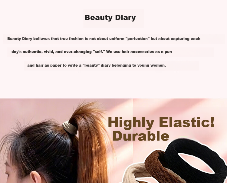 Beauty Note High Elastic Hair Tie for Women, Hair Band, No Hair Damage, Rubber Band, Student Hair Accessory for High Ponytail and Bun 3