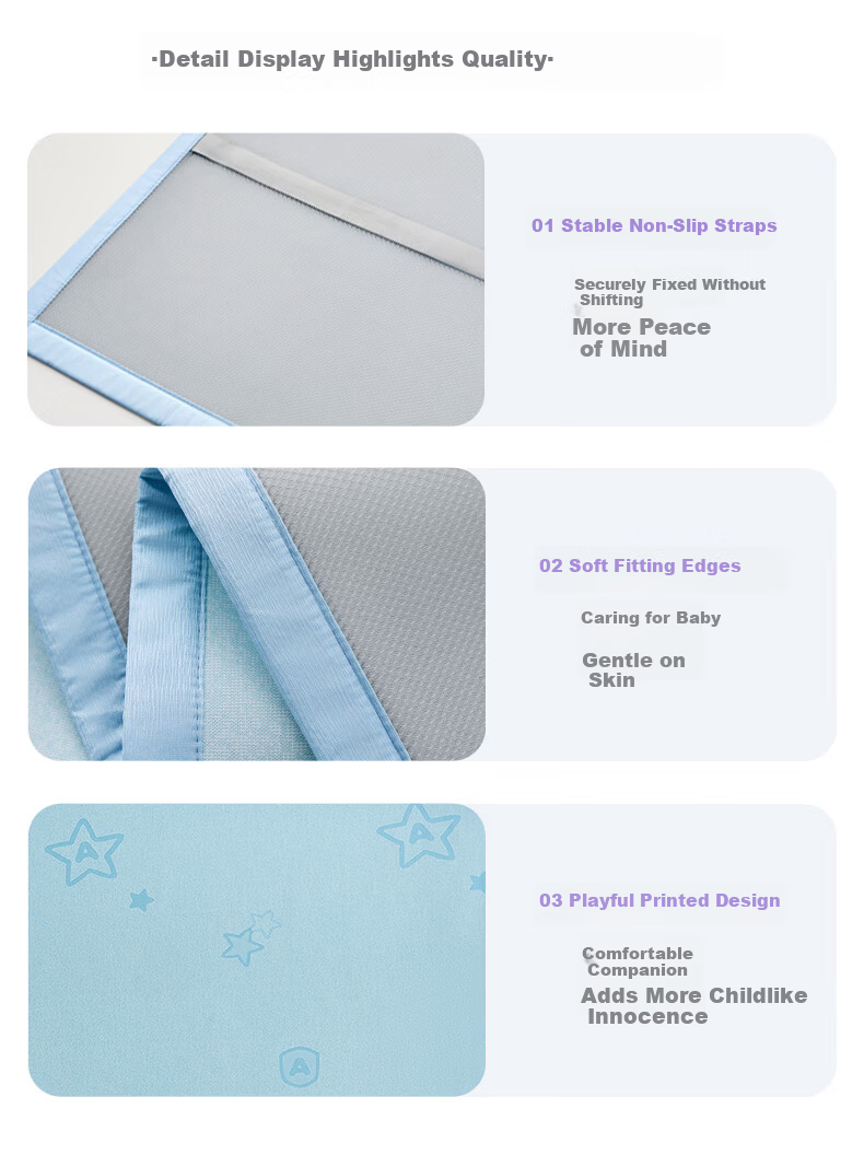 Luolaikids Infant A-Class Antibacterial Mite-Resistant Machine-Washable Ice Silk Baby Cooling Mat Summer 56*100cm 9