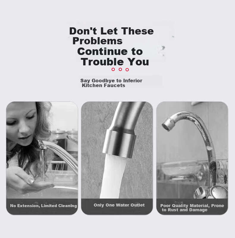 IVORPO [Germany] Built-in Kitchen Faucet Dual Temperature High-Pressure Splash-Proof Sink Faucet 4