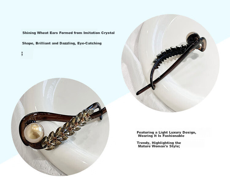CHIMERA Luxury Wheat Ear Hair Clip Twisted Bun Clip Half-Up Hairpin One-Word Claw Clip Hair Accessory for Women Birthday Gift 3
