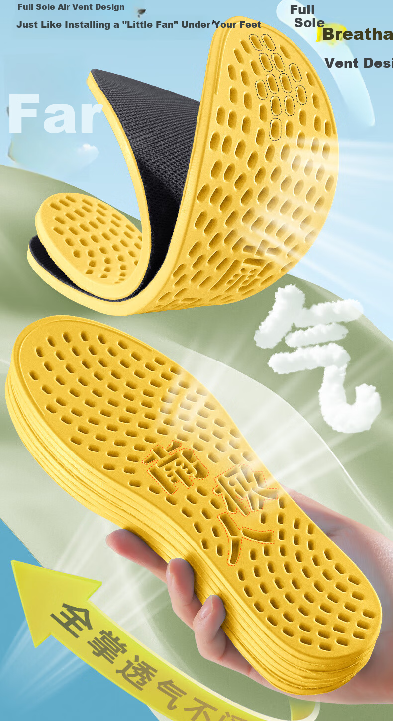 Nanjiren 2 Pairs Antibacterial Deodorant Breathable Sports Insoles for Men and Women, Sweat-Absorbing, Military Training, Shock-Absorbing, Soft and Elastic, Comfortable for Long Standing, Size 39-40 2