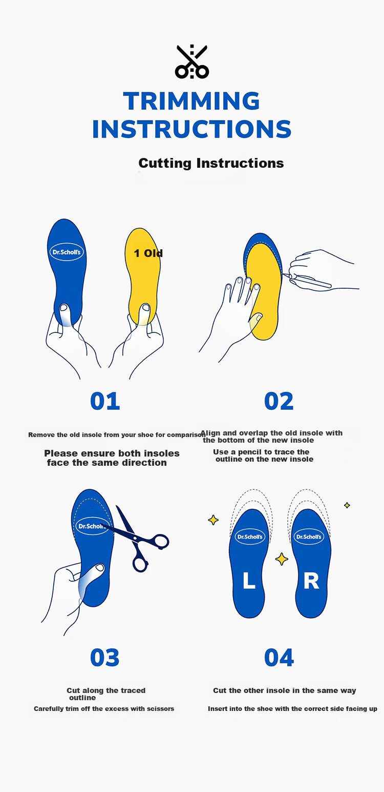 Dr. Scholl's US Imported Knee Joint Support Athletic Insoles Arch Support Soft Cushioned Shock Absorption Comfortable Long-Standing Relief 21