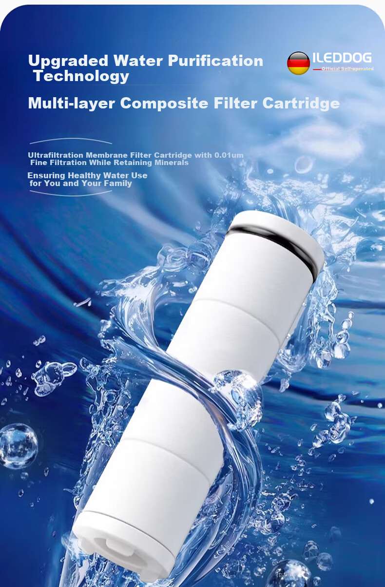 ILeddog [Germany] Pressurized Shower Head Handheld Filtered Shower Set for Home Bathroom NAL-016 16