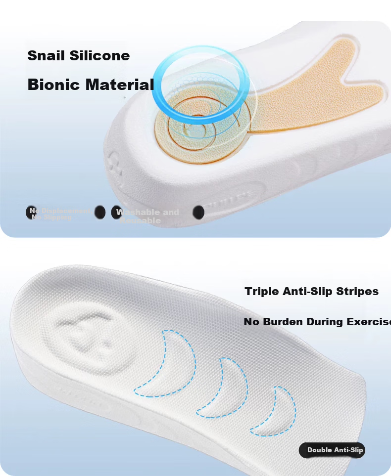 Gouge Snail Height-Increasing Insoles for Men, Arch Support, Comfortable, Invisible White, Men's Style 1.5CM, One Size Fits All, 1 Pair 7