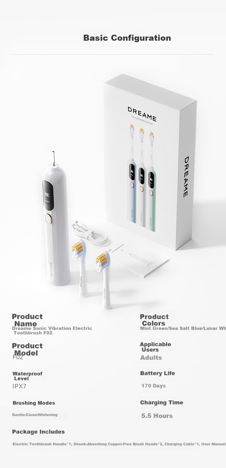 Dreame [CR7 Edition] F02 Sonic Vibration Electric Toothbrush 170-Day Battery Life Gum Care Portable Practical Gift for Men Women Birthday Children's Day Price Guarantee 618 13