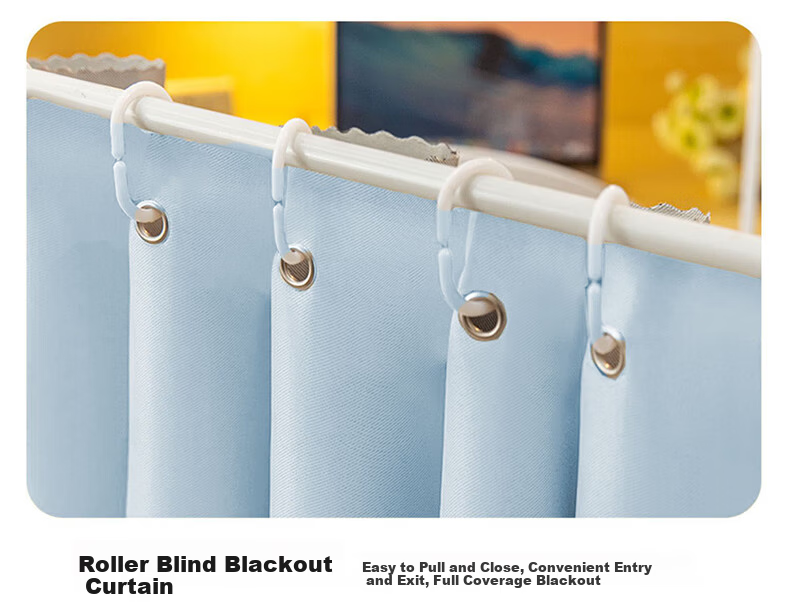 YANYANGTIAN Student Dormitory 100% Blackout Integrated Bed Curtain Mosquito Net for 0.9m Bed [Suitable for Bunk Beds] 25