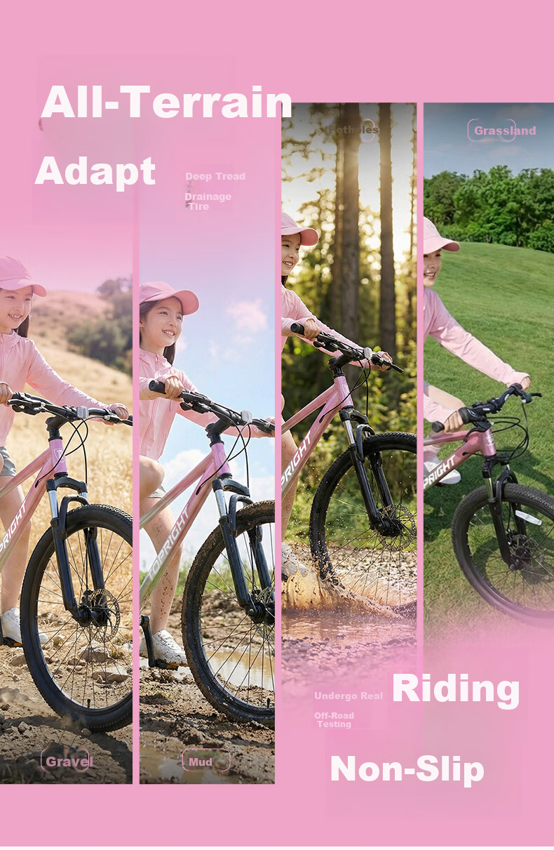 Turreda Youth Girls Aluminum Alloy Off-Road Bicycle 24-Inch 24-Speed Commuter Bike for Middle and Primary School Students 2