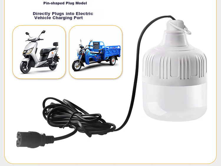Biuyum LED Bulb for Night Market Stall 12-85V Direct Tricycle Battery Outdoor Portable Lighting Bulb with Pin Connector 40W 8