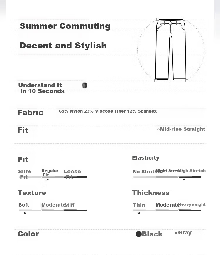 JD Jingzao Anti-Wrinkle Business Dress Pants Men's Casual Trousers Summer New Business Suit Pants Gray 38 2