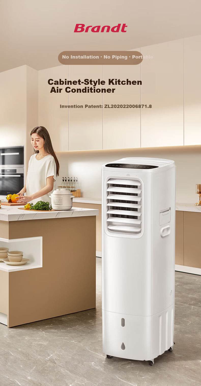 Bailang Kitchen Air Cooler Single Cold Integrated Portable Air Conditioner Ductless No Installation No Outdoor Unit Floor Standing Kitchen Air Conditioner for Home Living Room Balcony 6
