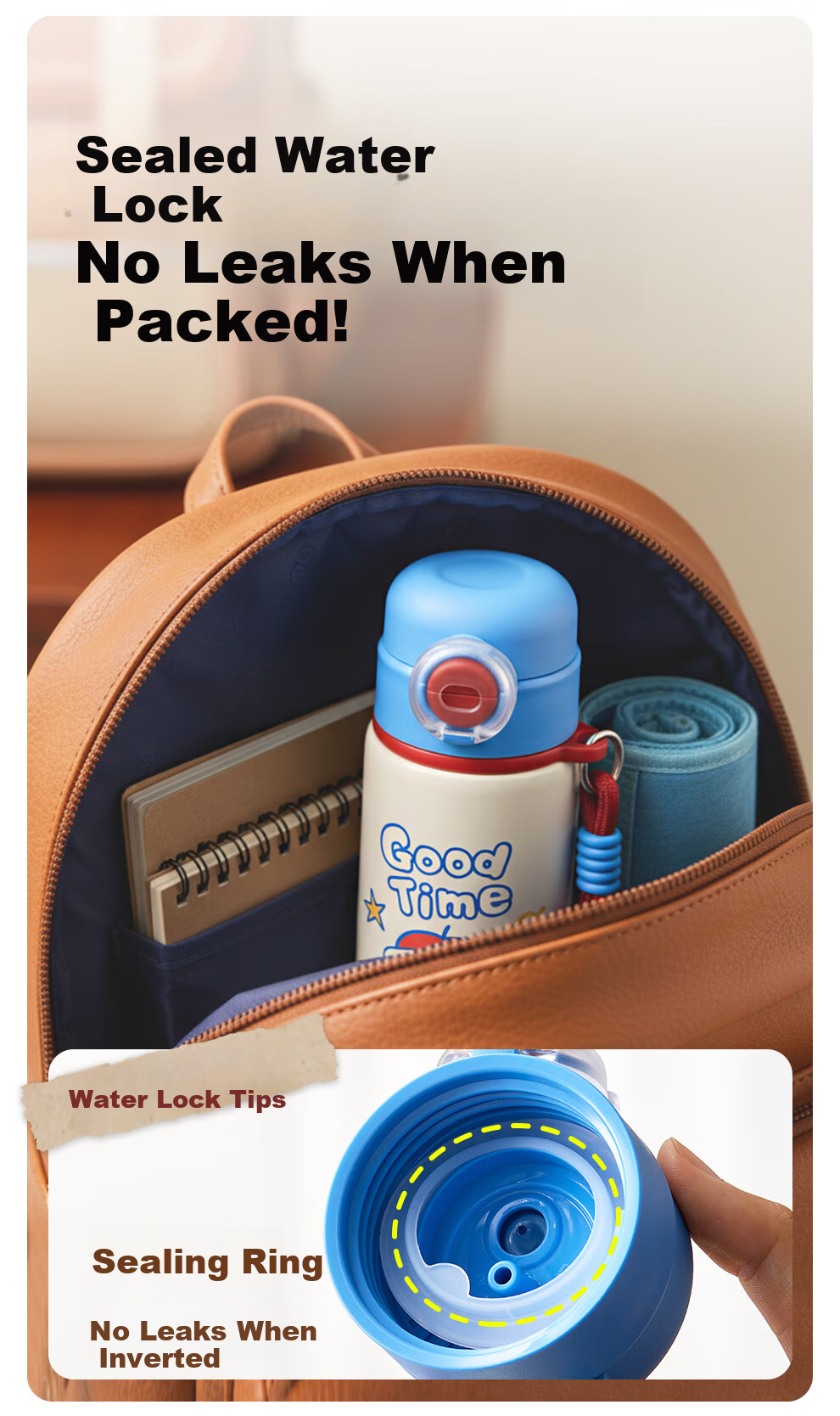 LOCK&LOCK Kids Stainless Steel Insulated Water Bottle for Ages 6-12, School Water Cup for Boys and Girls, Kindergarten Use 12
