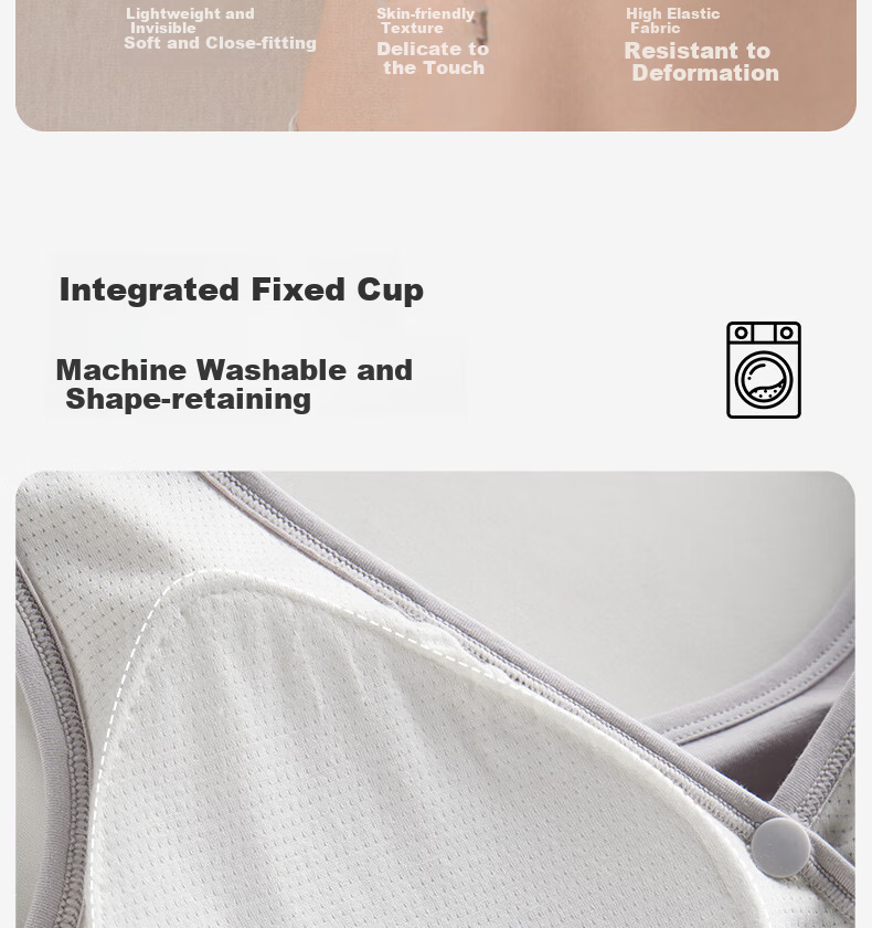 FENYE Three-Buckle Adjustable Nursing Bra Postpartum Feeding Pure Cotton Sleep Bra Anti-Sagging Large Breast Sleepwear Skin Tone L 21