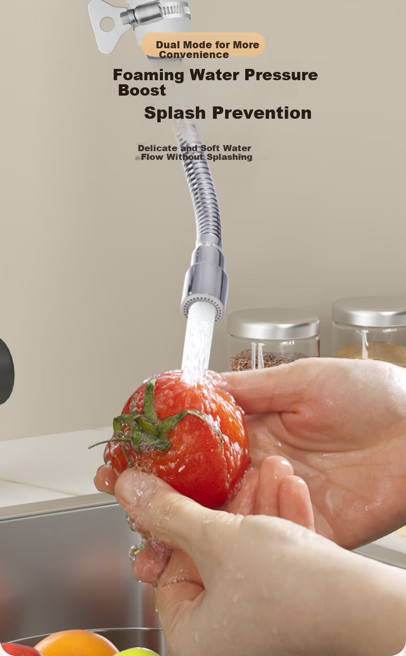 Yiliang Faucet Extender Nozzle Universal Kitchen Adapter Extension Flexible Hose Swivel Pressure Boost Splash-Proof Head 7