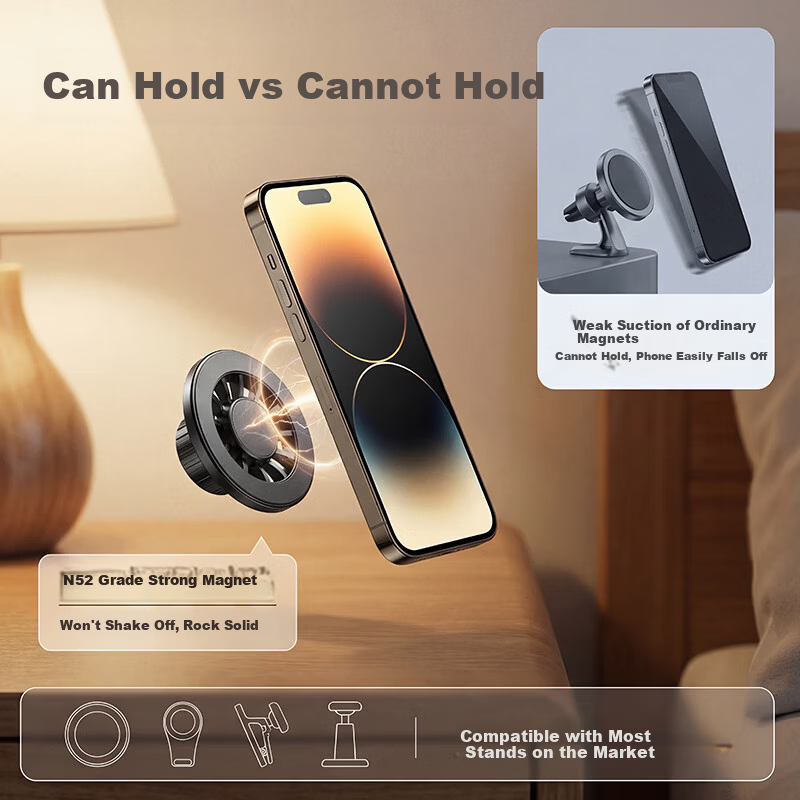 Shuotuo [Large Size | Strong Neodymium Magnetic] Magnetic Ring for Tablet, 2-Pack Magnetic Head for iPad Stand Accessories, Universal Ball Head, Strong Magnet for Tablets 3