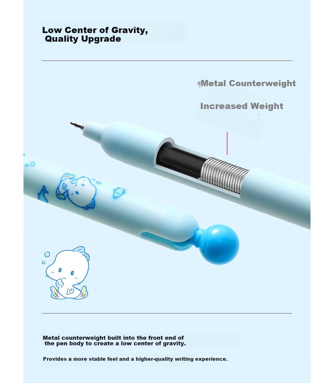 KACO FIRST Beginner Neutral Pen x White Crane Beam Underwater Museum Collaboration Fuyu Baby 0.5mm Black Water Pen Student Exam Practice Quick-Dry Signature Carbon Pen 1 Piece 11