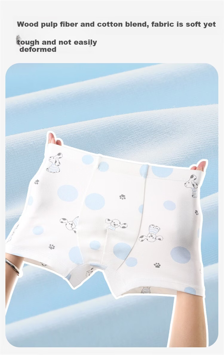Jiusuiban 7A Antibacterial Boys' Children's Underwear Silk Crotch Cartoon Boxer Briefs Cotton High Elastic Sports Shorts for Toddlers and Kids 5