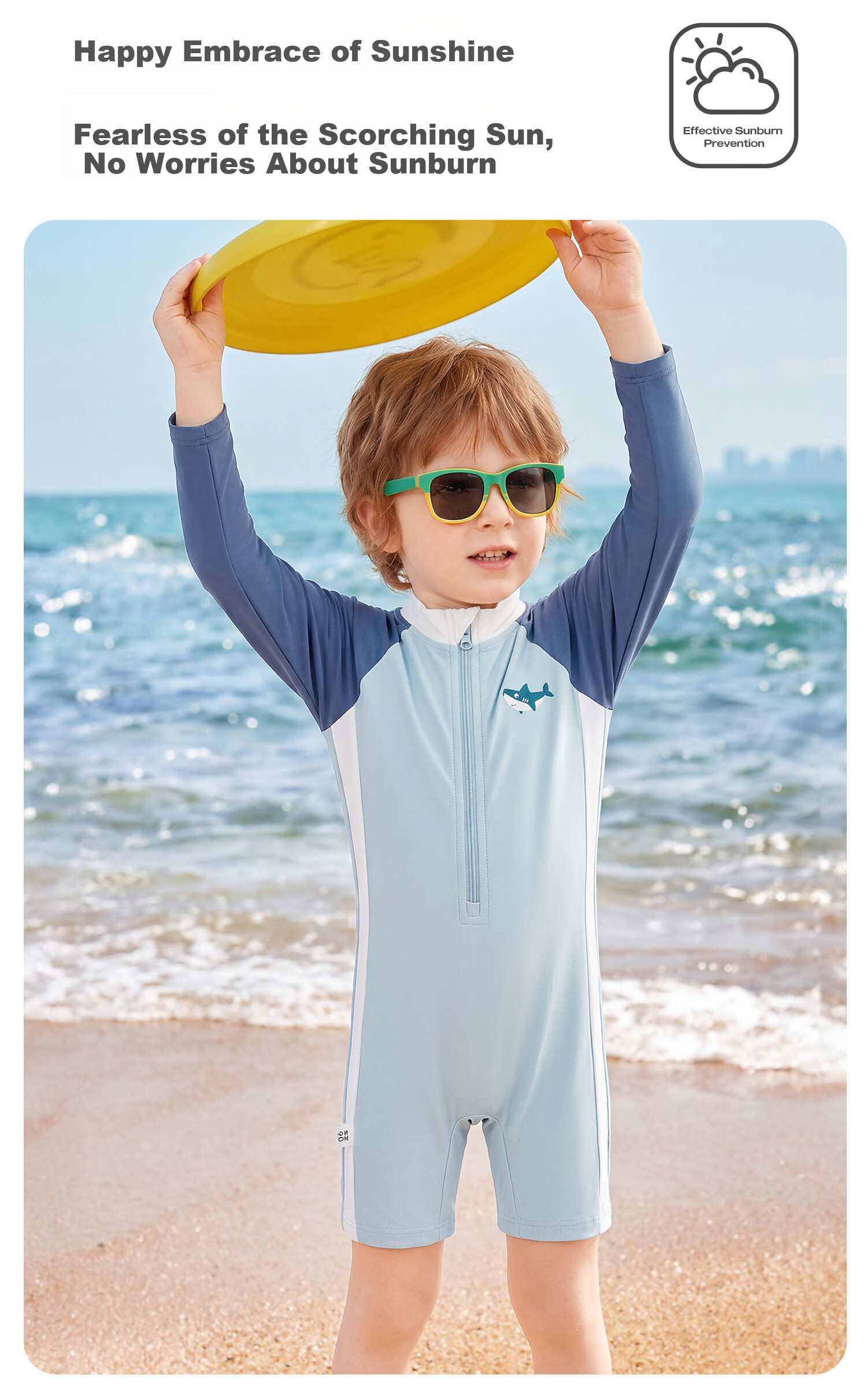 JELLYBABY 【7A Antibacterial Beach Swimming】Summer New Unisex Kids One-Piece Swimsuit for Seaside Play 6
