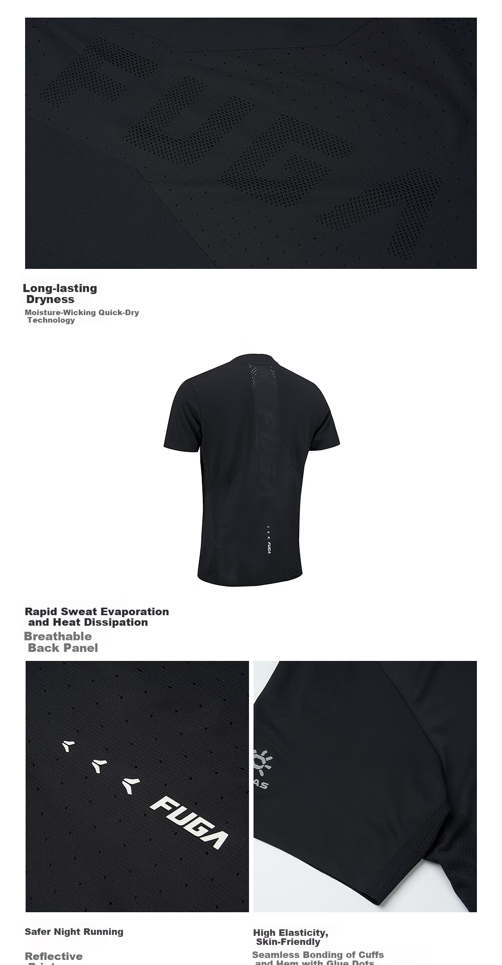 KAILAS FUGA Summer Outdoor Running Quick-Dry Breathable Lightweight Comfortable Functional Short-Sleeve T-Shirt for Men, Dark Navy Blue, XL 5
