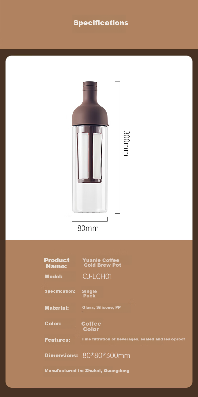 Circle Joy Cold Brew Coffee Cup Portable Home Travel Cold Brew Bottle Cold Brew Cup Water Cup American Cold Brew Pot 1000ml 14
