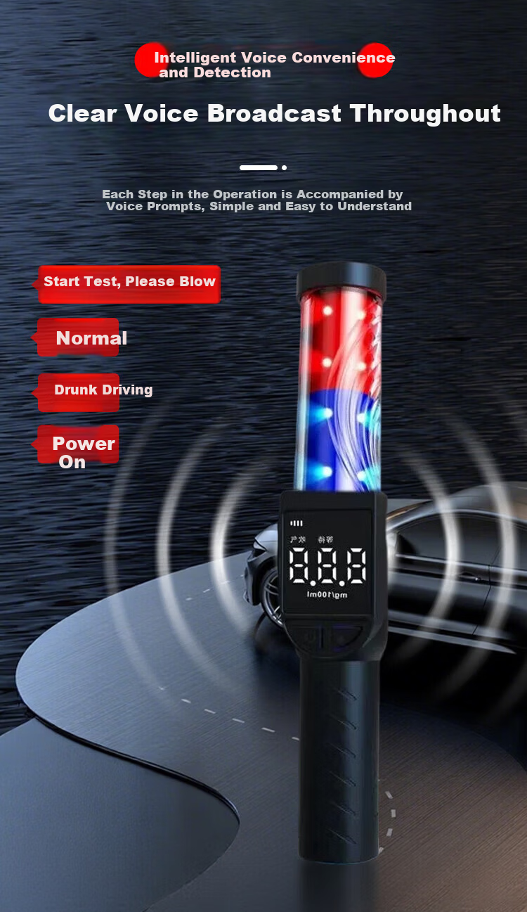 ZhuGu Portable Alcohol Tester Digital Breathalyzer High-Precision Metal Alcohol Detector 9