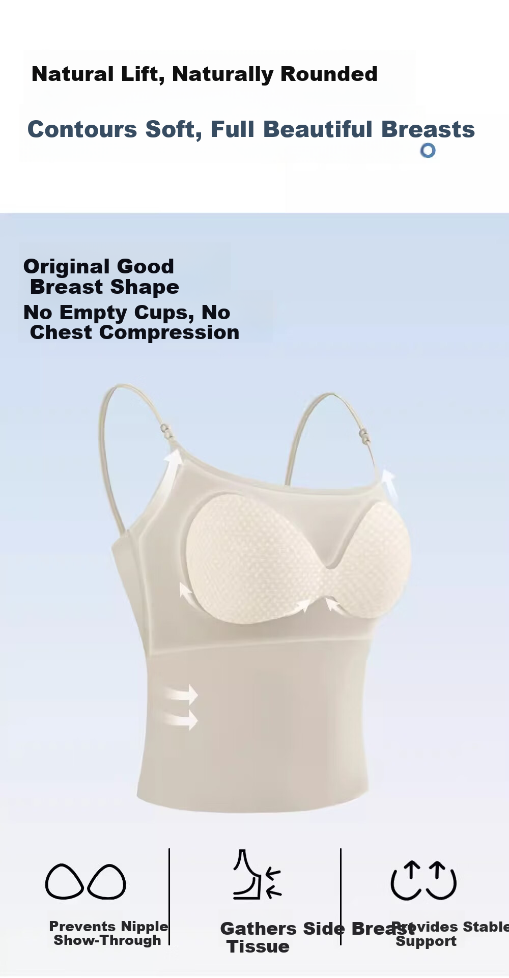 Herbal Original Color Camisole Women's Bra with Padding 2026 Spring Summer New Back Beauty Integrated Base Layer Outerwear 10