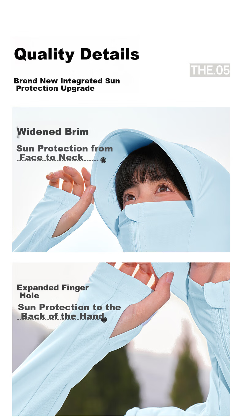 Warrior Women's Ice Silk Sunscreen Jacket Summer 2026 New Quick-Dry Cooling Large Brim Hooded Coat Stylish Sun Protection Shirt 12
