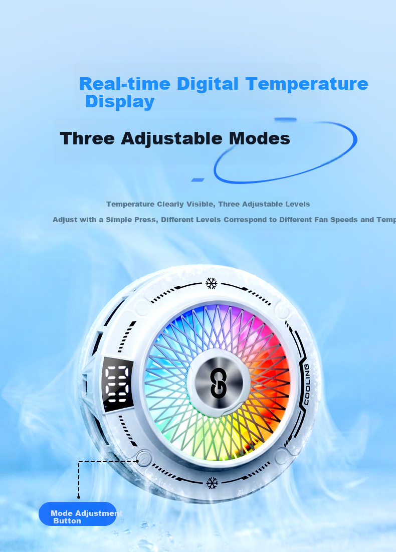 Zhiguozhe Wind-Suction 100-Level Magnetic Cooling Phone Cooler Ice-Making Semiconductor Cooling Clip for Gaming and Live Streaming Compatible with Apple 13