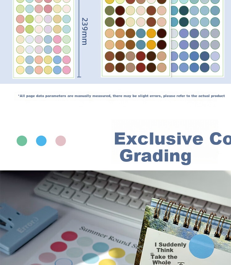 Jufu Waterproof Small Round Colorful Numbered Sticker Adhesive Label Self-Adhesive Photo Album Back Glue Shoe Size Storage Cabinet Small Number Marking Sticker 2