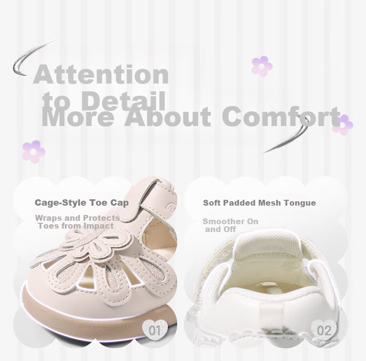 Mutong Toddler Girls Summer Sandals 26 Original Little Fairy Butterfly Princess Shoes Soft Sole Baby Walking Shoes Soft Mist Pink 23 26
