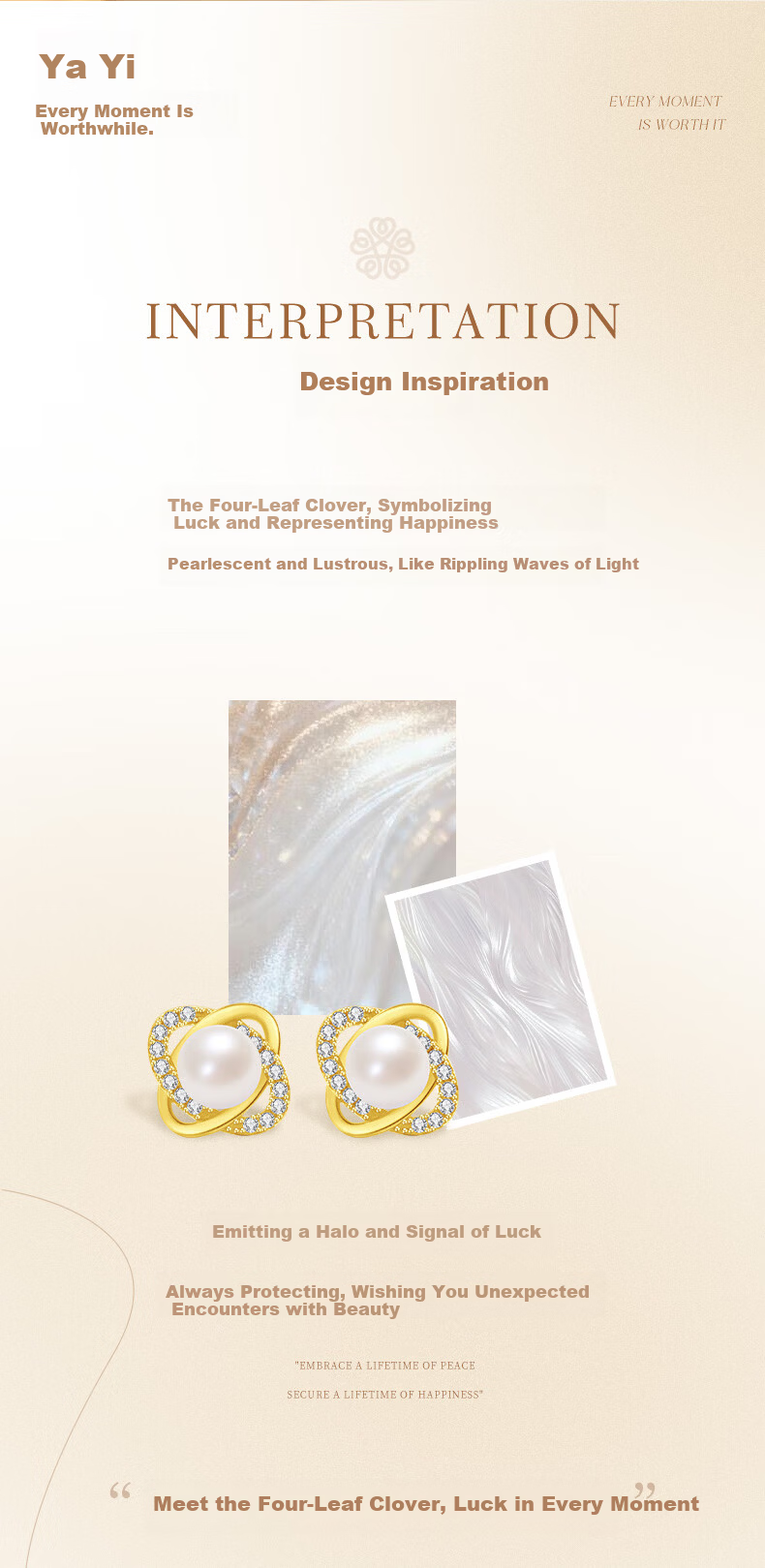 Ya Yi [Lao Miao Gold] Pearl Silver Ear Studs Women's Birthday Anniversary Gift for Girlfriend Wife 3