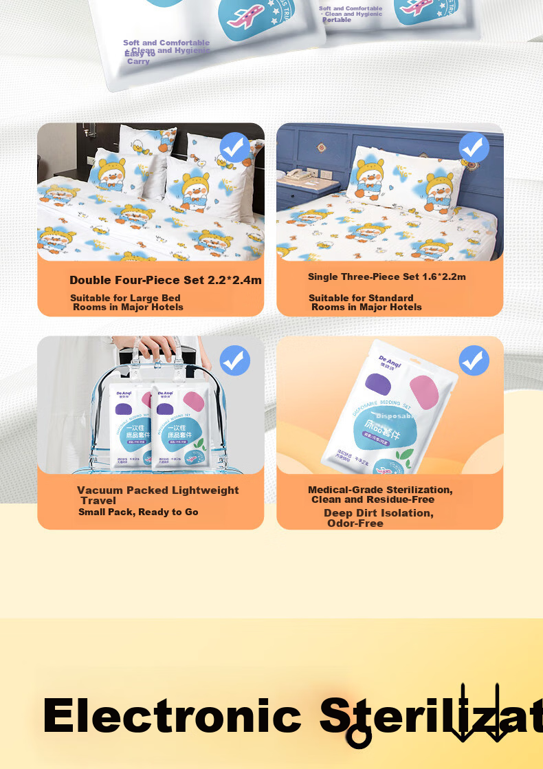 Deanqi Disposable Bath Towel Extra Large Thickened Individually Packaged Soft Hotel Supplies 3-Pack Shower Towels 4