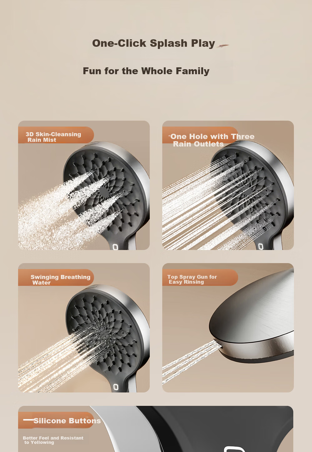 HOROW A11 Gunmetal Gray New Multi-Functional Shower Set with Scale-Resistant Sensor and Digital Display LYHS001-2603Q-A11 10
