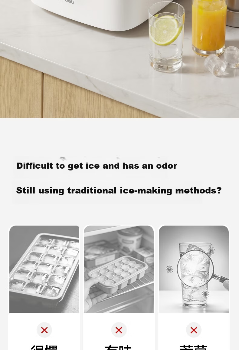 Deli LD670 Mini Portable Home Ice Maker Small Power Automatic Bullet Ice Machine for Dormitory New Arrival 1