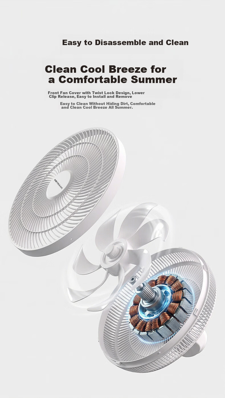 Qinyuan Breeze Series DC Inverter Floor Fan Circulating Fan Level 1 Energy Efficiency Home Integrated Adjustable Soft Wind Silent Remote Control Electric Fan PF-341A 9