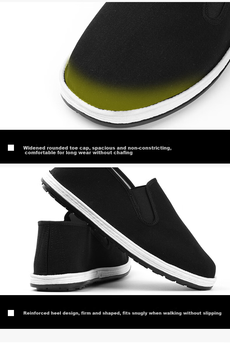 3514 Traditional Old Beijing Cloth Shoes Handmade Thousand-Layer Sole Slip-On Work Safety Shoes Comfortable Men's Shoes Xiangyun Sole Size 40 6