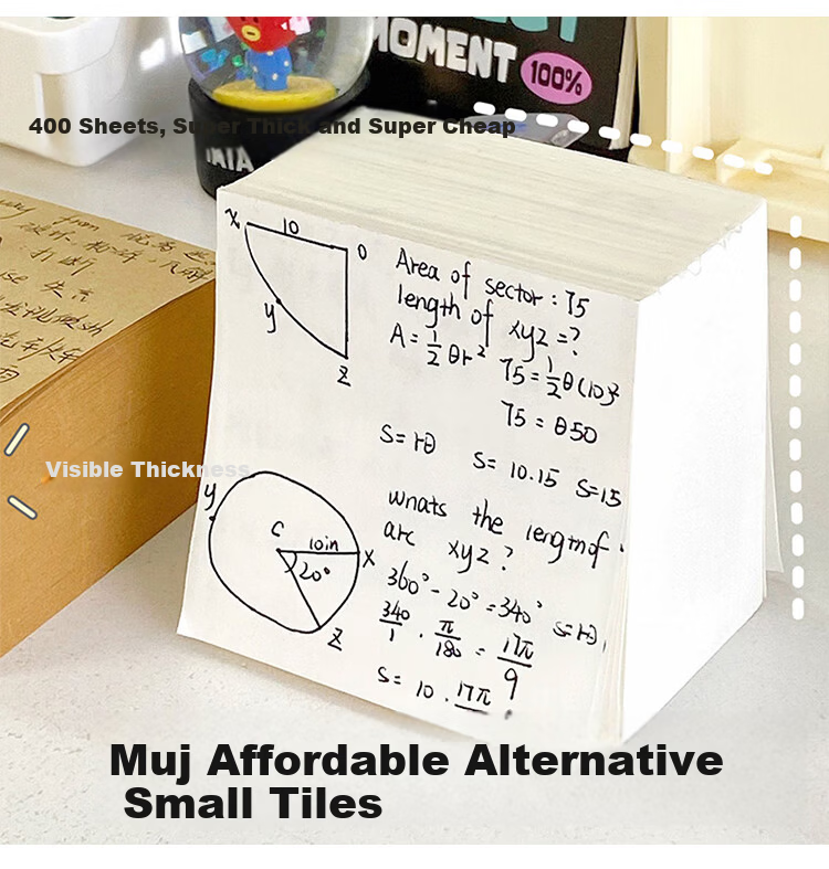 Mili 5-Pack Minimalist Pocket Notebooks Student Lined and Blank Pages Memo Reminder Sticky Notes 4