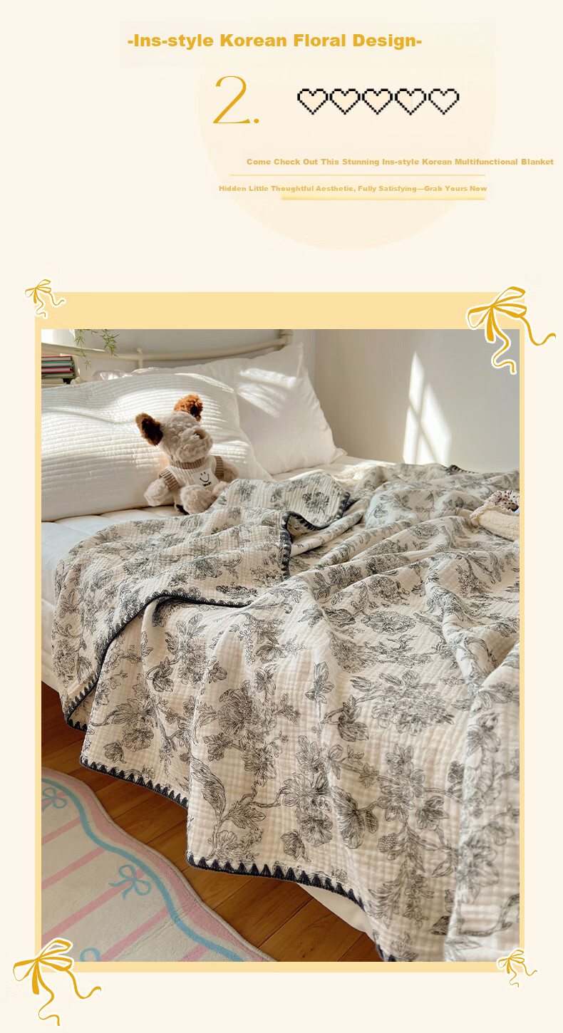MUJI A-Class 100% Cotton Yarn Towel Blanket Quilt Four Seasons Air Conditioning Blanket Children's Nap Cover 150*200cm 8